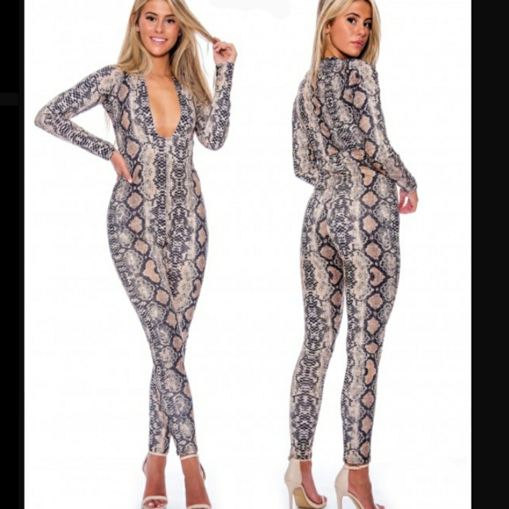 Snakeskin catsuit